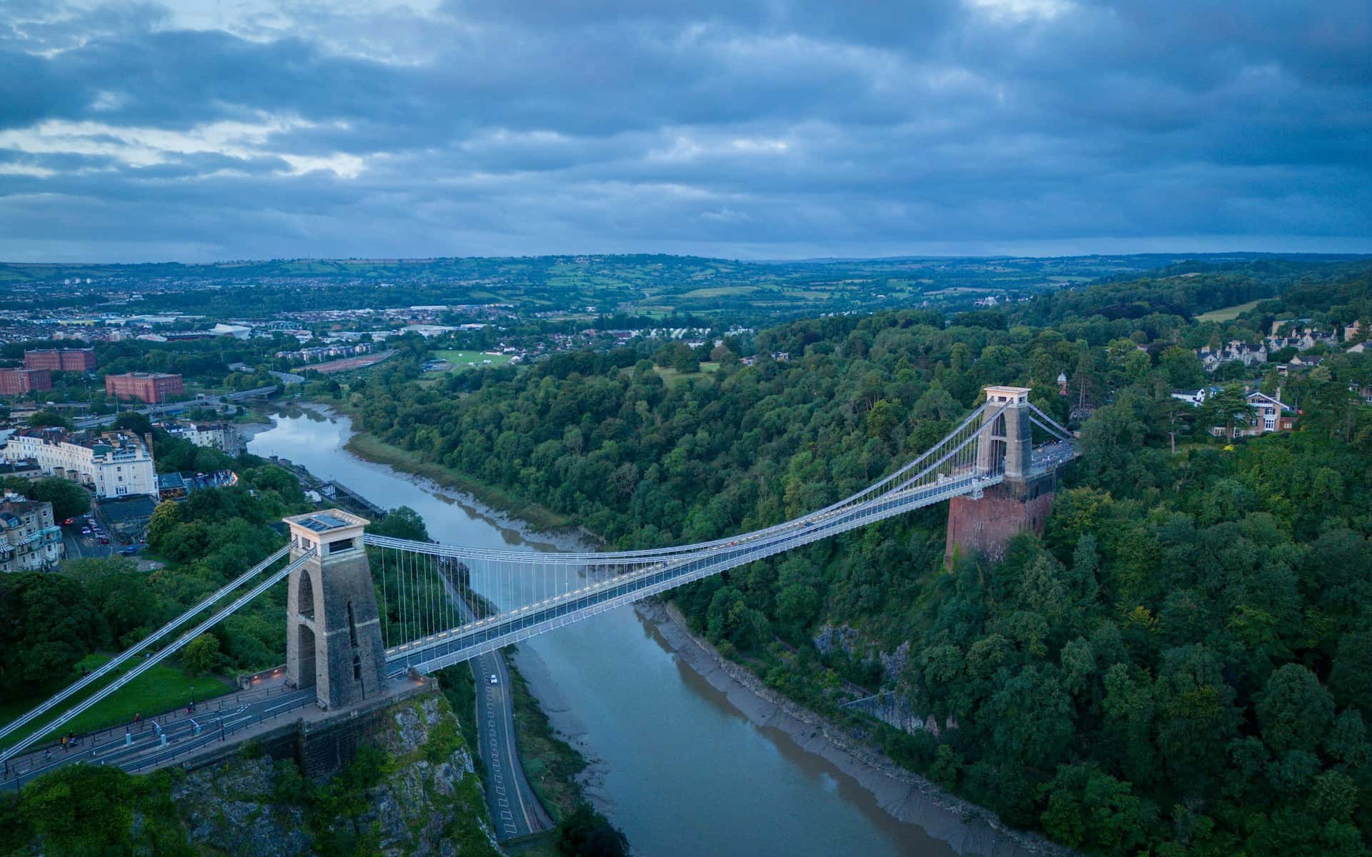 Clifton Suspension Bridge over the Avon Gorge in Bristol, home to Christmas party venues