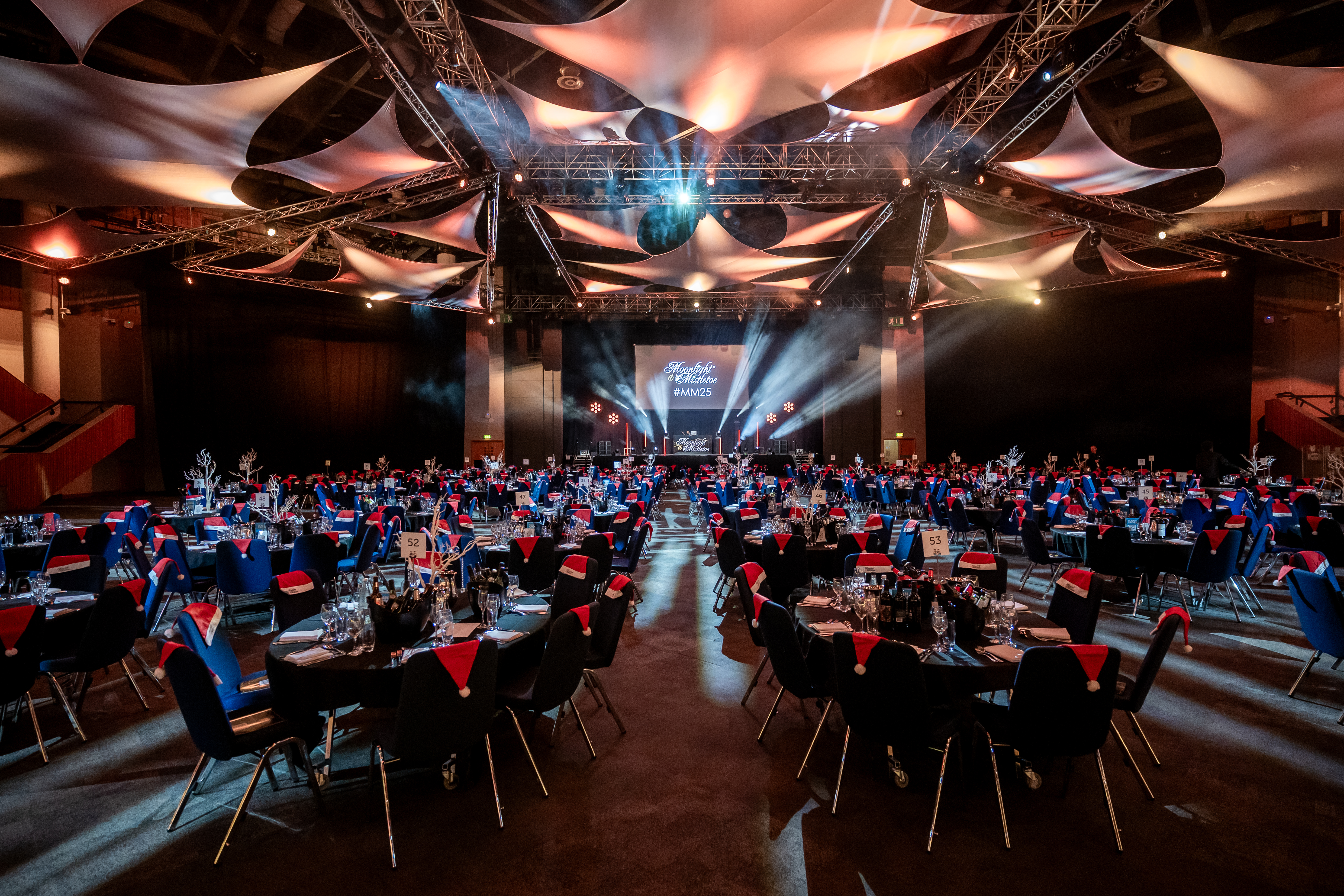 Winter Carnival theming and venue dressing at the ICC Birmingham Christmas party 2026