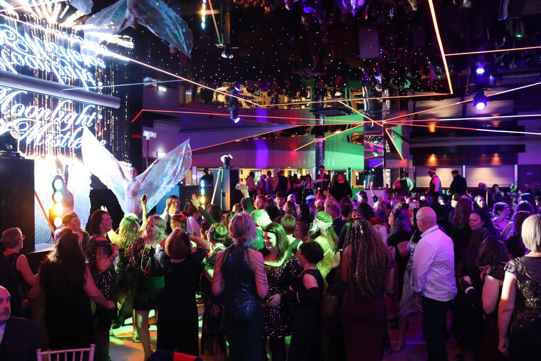 Guests dancing at Moonlight & Mistletoe Christmas party night at the ICB Wolverhampton 2026