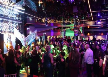 Guests dancing at Moonlight & Mistletoe Winter Masquerade Christmas party, ICB Wolverhampton 2026