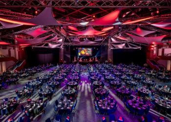 ICC Birmingham venue set up for Moonlight & Mistletoe Winter Carnival Christmas party 2026